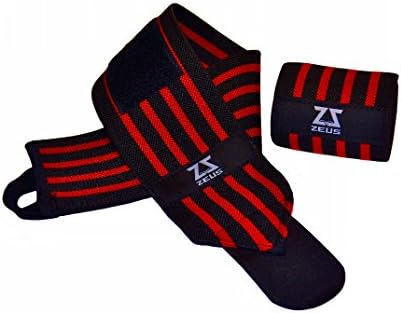 Wrist Wraps 1 Pair (Professional Quality). Wrist Support Braces for Men &amp; Women: Powerlifting, Bodybuilding, Weight Lifting Wrist Supports for Weight Training (Red)