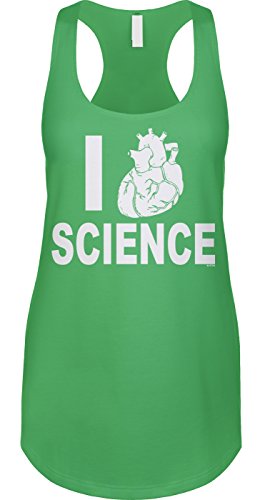 Blittzen Womens Tank I Human Heart Science, 2XL, Green