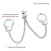 SM Sexy Handcuffs with Anal Plug for Female – Long Chains Stainless Steel Wrist Restraints Cuffs – Fetish Adult Sex Toys for Couples and Lover,Silverthumb 1