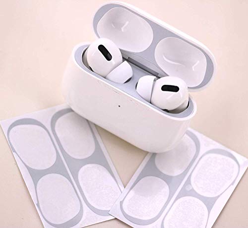 BLLQ Dust Guard Dust Proof Film for AirPods Pro, [ Gray White ] [ 2 Sets ] [AirPods Pro Metal Anti Dust Sticker],Shine Shield Dust Guard for AirPods Pro, Gray White - Thumbnail 3