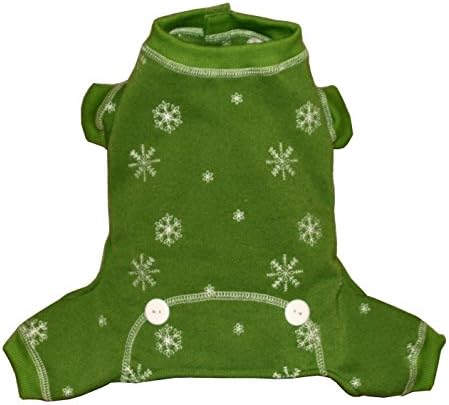 Hip Doggie Green Snowflake Longjohns, Small
