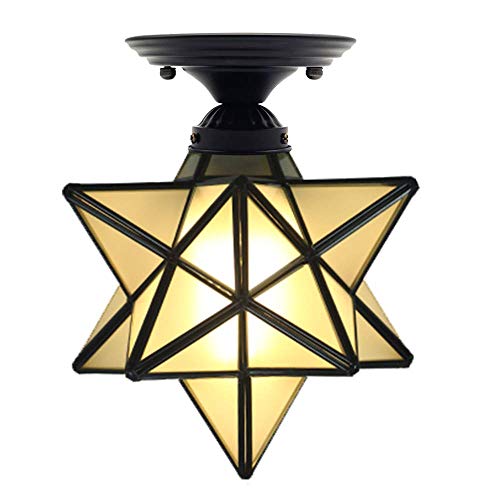 Moravian Flush Mount Star Light Fixtures Close To Ceiling Shade