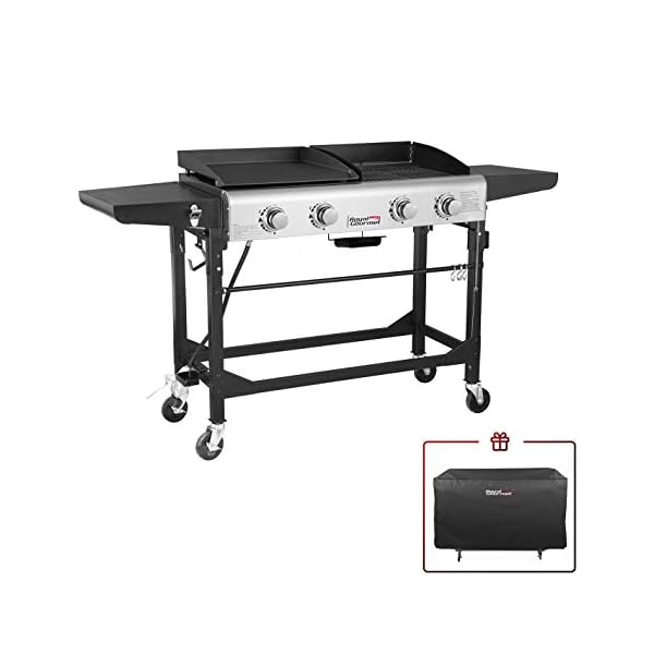 Royal-Gourmet-GD401C-4-Burner-Portable-Propane-Flat-Top-Gas-Grill-and-Griddle-Combo-Black