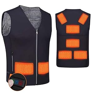 Yoyi Gilet Chauffant électrique,gilet Chauffant Homme Et Femmes, Gilet Thermostatique De Chargement Usb Chauffage Ultraléger Protection Contre Froid Extérieur Noir (batterie Non Incluse)