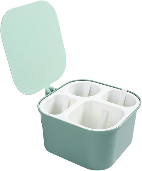 Amazon 調味料入れ 調味料入れボトル 保存容器 おしゃれ スパイスボトル 砂糖 塩入れ 香辛料容器 調味料ボトル ル砂糖塩コンテナ調味料コンテナ調味料ボトルキッチン蓋とスプーン調味料ポッ ４種類入れ グリーン 調味料 スパイスラック オンライン通販