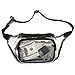 Clear Fanny Pack, BuyAgain Stadium Approved Waist Pack Durable Transparent PVC Cute Fanny Bag Purse With Adjustable Belt for Women Men, NFL Games, Concert, Travel, Events, Black