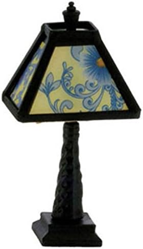 Dollhouse Miniature Craftsman Ornate Lamp in Dark Bronze