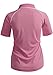 CLOVERY Quick Drying Active Wear Short Sleeve Zipup Polo Shirt Pink Medium