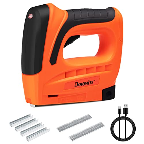 DOLOMITE Electric Staple Gun, Cordless Staple Gun with Rechargeable USB Charger, 4V Cordless