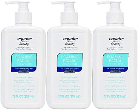 Equate Beauty Foaming Facial Cleanser, Normal to Oily Skin, 12 fl oz (Pack of 3)
