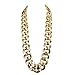 CrazyPiercing Faux Gold Acrylic Chain Necklace, 90s Punk Style Necklace Costume Jewelry, Hip Hop Turnover Chain Necklace, Plastic 32 inches, 36 inches 35mm