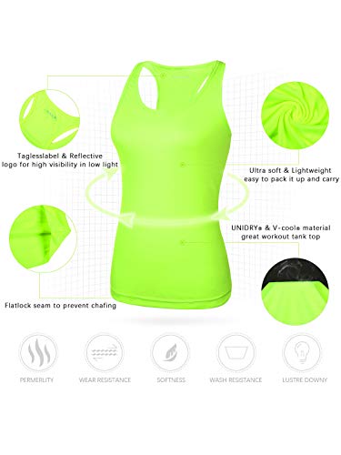 Fastorm Women's 3 Pack Running Tank Tops for Women Active Racerback Dry Fit Tank Top CBlue-NGreen-NPink S