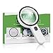 30X High Power Handheld Magnifying Glass with Led Light, Double Glass Lens Jumbo Illuminated Magnifier Glasses for Reading, Soldering, Inspection, Coins, Jewelry, Perfect for Macular Degeneration
