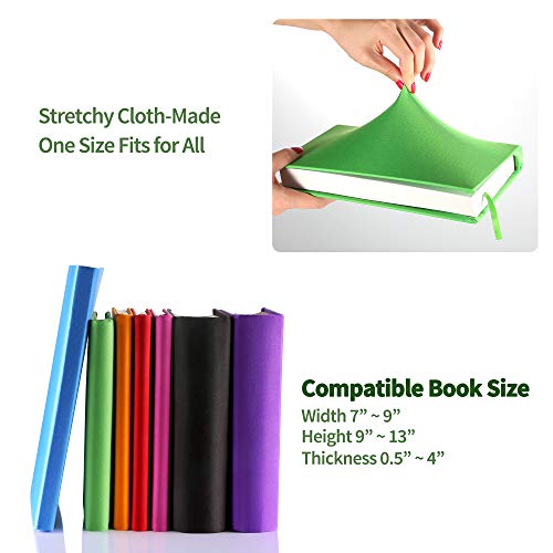 ORASANT 7Pack Book Covers for Hardcover Textbooks,Stretchable up to 9
