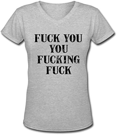 FUCK YOU YOU FUCKING FUCK Design Men's Short Sleeve Cotton V-Neck T-Shirt