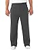 Jerzees Dri-Power Poly Pocketed Open-Bottom Sweatpants, Small - Black Heather
