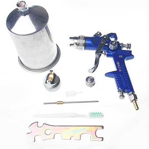 ORAZIO HVLP Paint Spray Gun Gravity Feed 1000ml Aluminium Cup 1.8mm 2.5mm Two Copper Nozzles Paint Sprayer for Vehicles Furniture Surface Coating Decorating - Image 4