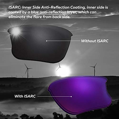 Walleva Replacement Lenses for Oakley Flak 2.0 XL Sunglasses - 26 Options Available (Fire Red Mirror Coated - ISARC Polarized) - Thumbnail 3