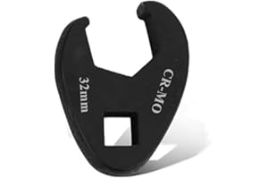 FLZOSPER 1/2” Drive Metric 32mm Fractional Crowfoot Flare Nut Wrench, Fully Polished Ratcheting Crowfoot Wrench，Open End Crows Foot Wrench，Black