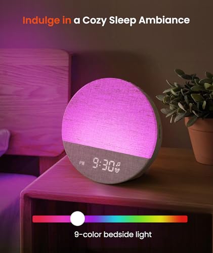 Dreamegg Sunrise 1-Sound Machine Alarm Clock, White Noise Machine with 29 Soothing Sounds, Custom Sleep Routine, Dimmable Display,Wake up Light for Adult-Ivory