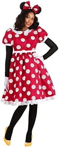 Disfraz De Ratoncita Para Mujer | 4 Piezas: Falda Roja De Lunares, Orejas, Nariz Y Guantes
