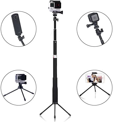 OriginT Q1 Telescoping Selfie Stick with Tripod Stand for GoPro Hero 5/4/3+/3/Session Cameras, Xiaomi Yi 4K,SJcam SJ4000/5000 Compact Cameras and Cell Phones(Within 5.5inch screem)