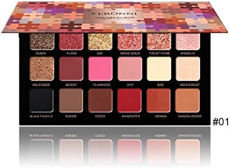 Veroni Beauty Shimmer Matte Eyeshadow Palette 18 Colors Metallic