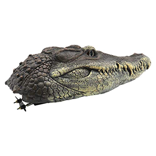 UKSAT Floating Alligator Head Decoy,2.4GHz RC Movable Crocodile Boat with Propeller,Alligator Head Decoy & Pond Float for Pool,Pond,Garden and Patio - Thumbnail 4