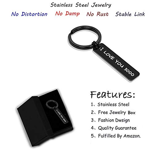 AXEN I Love You 3000 Keychain for Boyfriend Girlfriend, Iron Man Gift for Dad Comic Movie Inspired Gift Avengers Endgame Avengers Fan Gift Tony Stark Gift Couples Keychain for Husband Wife Birthday