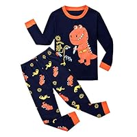 Garsumiss Toddler Pajama Set Little Boys Excavator Pjs Dinosaur Kids Sleepwear