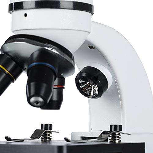 DQQ Educational Biological Microscope for Students Kids 40X-640X 6-Powers Magnification Top and Bottom LED,Accessory Slide Kit