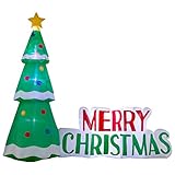 YIHONG 8 Ft Christmas Inflatables Tree with Merry Christmas Decorations - Blow up Party Decor for Indoor Outdoor Yard with LED Lights