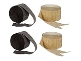Black and Gold Crepe Paper Streamers (2 Rolls Each Color) MADE IN USA!