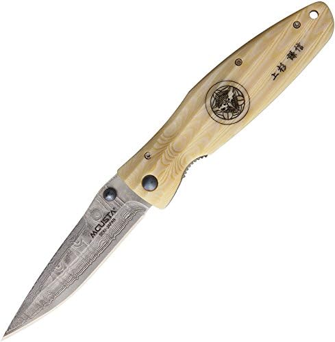 Mcusta Gunshin Linerlock Damascus