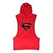 TECOFFER Bodybuilding Stringer Men's Hoodie Sleeveless T-shirts Workout Fitness Gym Tank Top (Red, L)