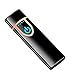 USB Rechargeable Electric Lighter - SHAREMORE Double Sided Windproof Coil Slim Lighter with Touch Controls, Portable Smart Fingerprint Sensor Ignition Tool (Black)