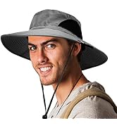 Sun Cube Fishing Hat Sun Hat for Men, Women, Hiking Sun Hat with Neck Flap, Wide Brim, Chin Strap, Safari Summer Bucket Boonie Hat, UPF 50+ Outdoor