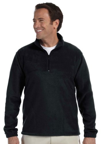 Harriton Men's Quarter Zip Midweight Fleece Pullover
