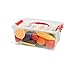 IQ Toys Deluxe Play Food Pretend Playset 35 Hard Plastic Piece Set of Grocery Kitchen Food Assortment, Cutting Board, Knives Toy for Kids, Comes in a Sturdy Plastic Container