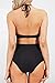 Cupshe Fashion Women's Floral Printing Halter Padding Bikini Set Beach Bathing Suit, Black (M)