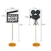24 PCS Movie Night Cupcake Toppers Dessert Cupcake Toppers Hollywood Party Clear Treat Picks