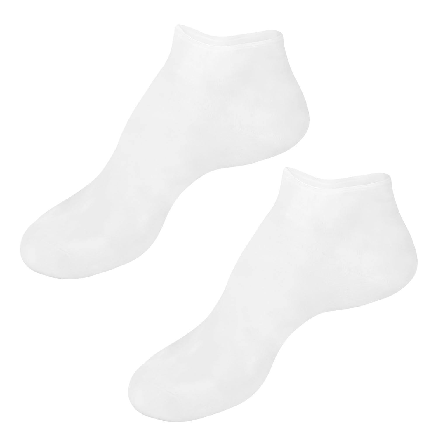 Photo 1 of 1 Pair Reusable Silicone Moisturizing Socks for Dry Cracked Feet, Spa Gel Heel Sleeves for Women & Men, Foot Care Masks to Repair Rough Skin & Calluses (1 Pair-White)