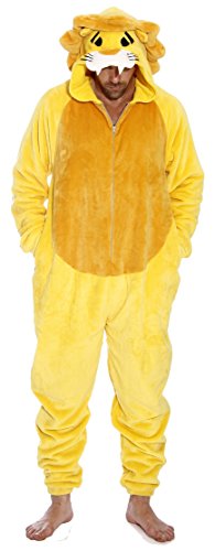#followme M6404-NEW-M-Lion Men s Adult Onesie/Men s Adult Pajamas