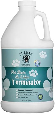 BUBBAS Super Strength Commercial Enzyme Cleaner – Pet Odor Eliminator | Enzymatic Stain Remover | Remove Dog Cat Urine Smell from Carpet, Rug or Hardwood Floor and Other Surfaces (64oz)