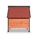 Tangkula Dog House, Wooden Pet Kennel, Outdoor Weather Waterproof Pet House, Natural Wooden Dog House Home with Reddish Brown Roof, Pet Dog House (Medium, Natural Wood)