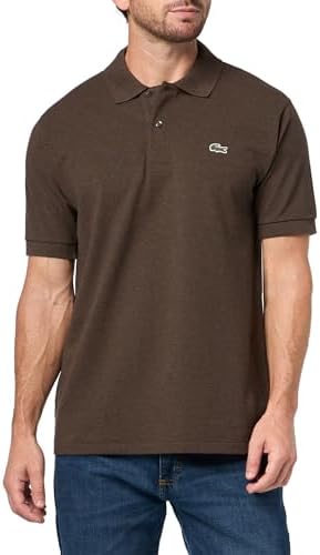 LACOSTE L.1212-CLASSIC FIT ダークブラウン 4 Lacoste Men's Classic Fit L.12.12 Light Piqué Polo Shirt, Black