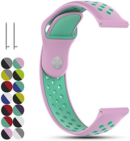 Feskio 20mm Quick Release Replacement Soft Silicone Watch Strap Wrist Band Bracelet for Samsung Gear Sport/S2 classic/Vivoactive3/ Vivomove HR/Huawei Watch 2 pro