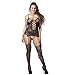 Emubody Babydoll Lingerie, Sexy Fishnet Sheer Open Crotch Body Stocking Bodysuit Lingerie