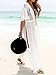 Bestyou Women's Crochet Lace Chiffon Kimono Cover up Dress Swimwear Beachwear (White) Free Size