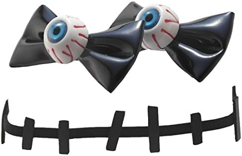 Cute Kawaii Costume Halloween Hair Clip Eyeball Bow Stitch Choker Accessory Set